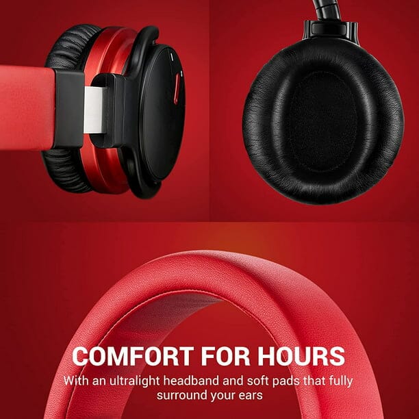 Wireless Bluetooth Headphones,Bluetooth Headphones Over Ear 5.0,Built-in HD  Mic, HiFi Stereo Sound,Deep Bass,Memory Foam Ear Cups for Phone/PC